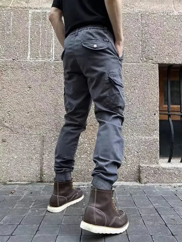 Pantalones Cargo Hombre Trekking - Motocicleta Gris Hiking Outdoor Coreano