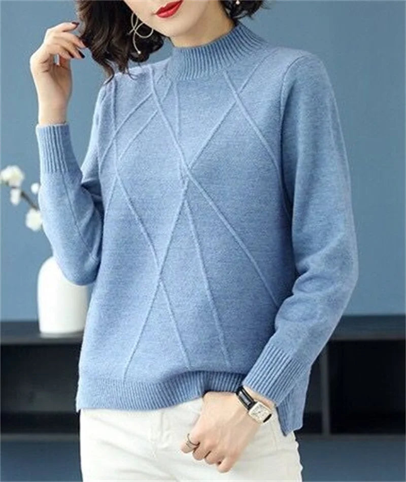 Suéter Mujer Cuello Alto 2024 - Jersey Suave Otoño Invierno