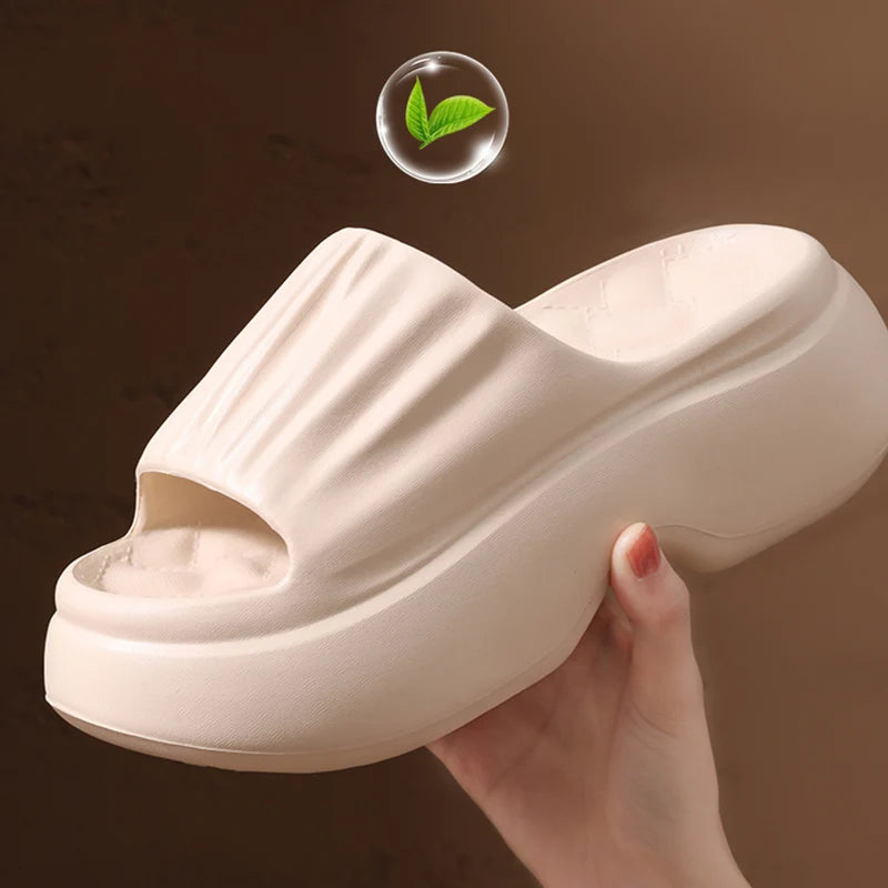 Chinelos Plataforma Chunky Mujer 2025 - Sandalias EVA Cuña Playa