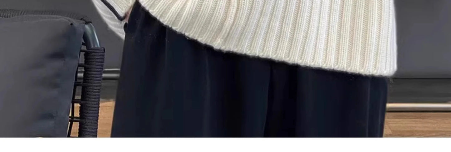 Jersey Mujer Cashmere 100% Cuello Alto - Holgado Grueso Invierno Lujo