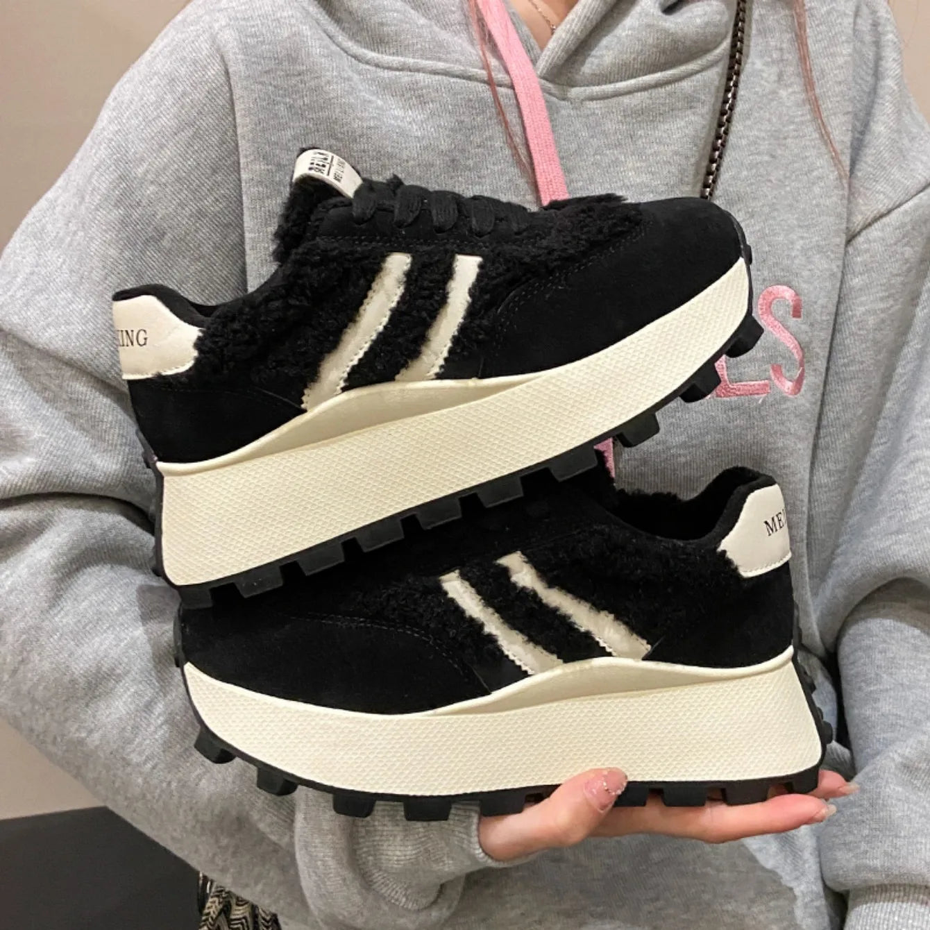 Zapatillas Mujer Invierno Deportivas - Suela Gruesa Cálidas Casual