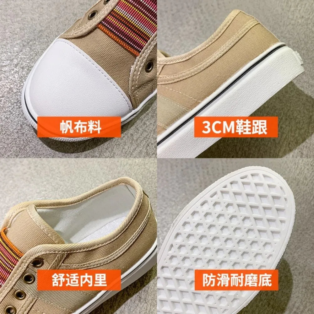 Zapatos Canvas Fashion Mujer 2025 - Zapatillas Vulcanizadas Planas Primavera Otoño