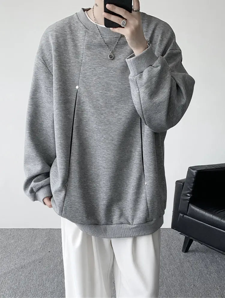 Sudadera Hombre Otoño Invierno - Hoodie Cuello Redondo Casual Outdoor