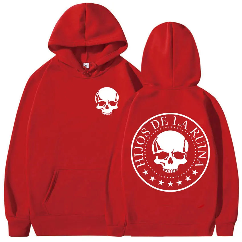Sudadera Gothic Skull Hombre - Hoodie Manga Larga Hip-Hop Retro