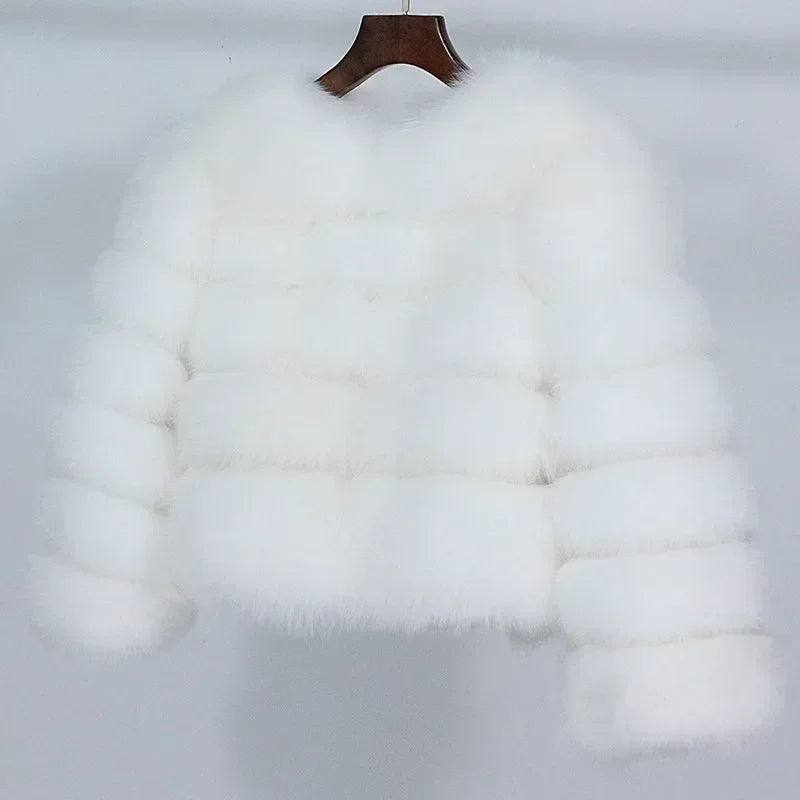 Abrigo Piel Zorro Mujer Invierno 2025 - Chaqueta Lujo Mapache Natural