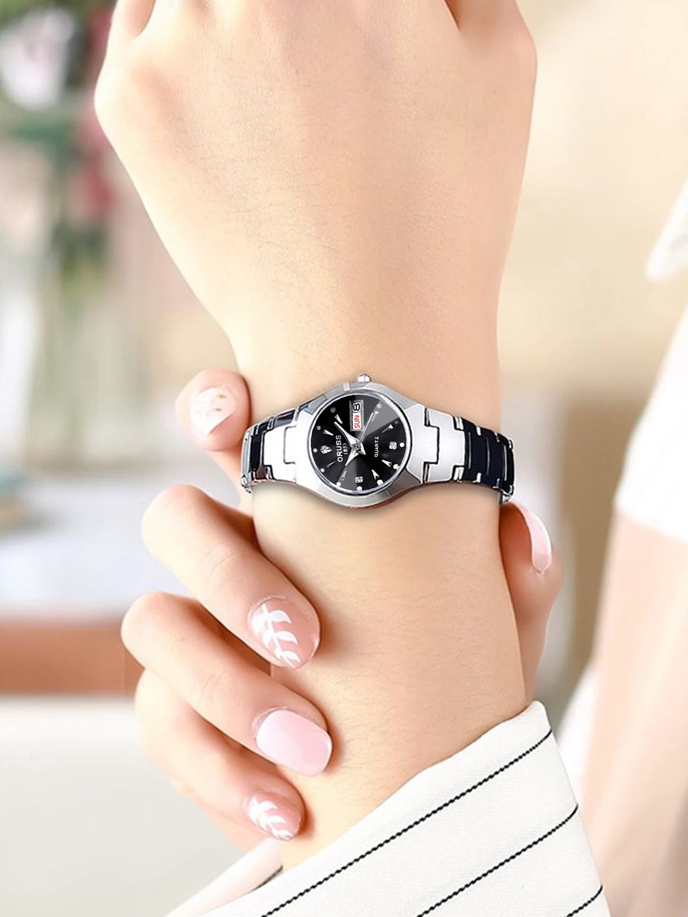 Reloj ORUSS para Pareja - Cuarzo Luxury Acero Inoxidable Resistente al Agua