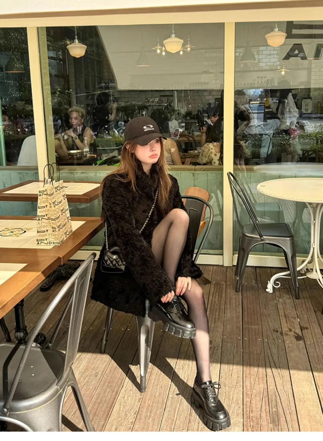 Chaqueta Piel Cordero Mujer Eco - Chaqueta Cuello Alto Coreana Invierno 2025