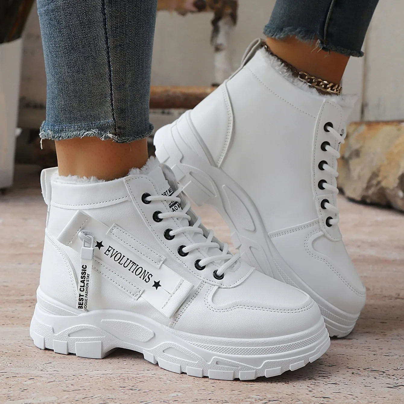 Sneakers Invierno Mujer Botas Nieve - Zapatillas Plataforma Impermeables Cálidas