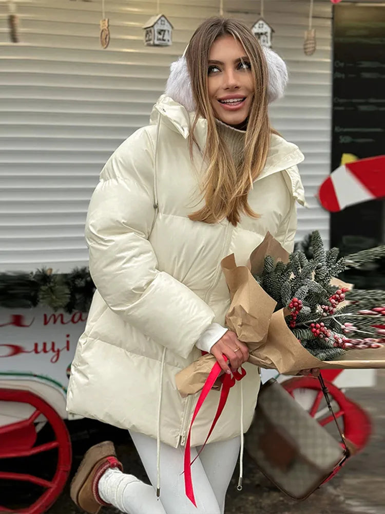 Chaqueta Algodón Mujer Gruesa - Chaqueta Cuello Alto Cremallera Capucha 2025