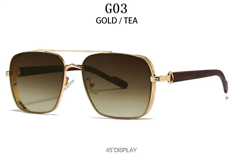 Gafas de Sol Hombre Cuadradas 2023 - Lentes Vintage Retro Steampunk Unisex