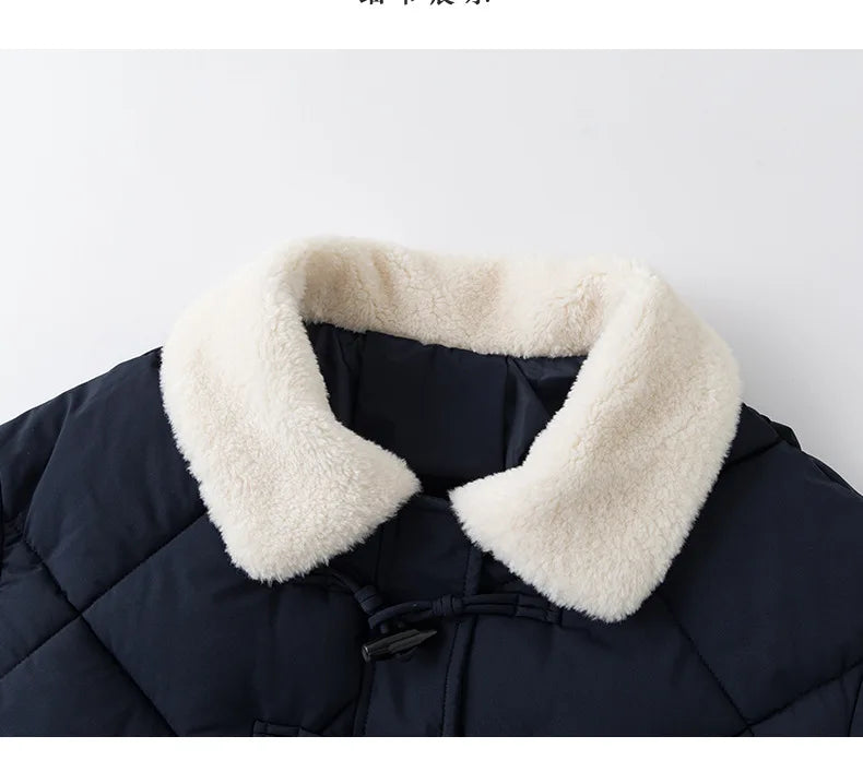 Chaqueta Algodón Mujer Tendencia - Chaqueta Estilo Chino Cuello Lana 2025