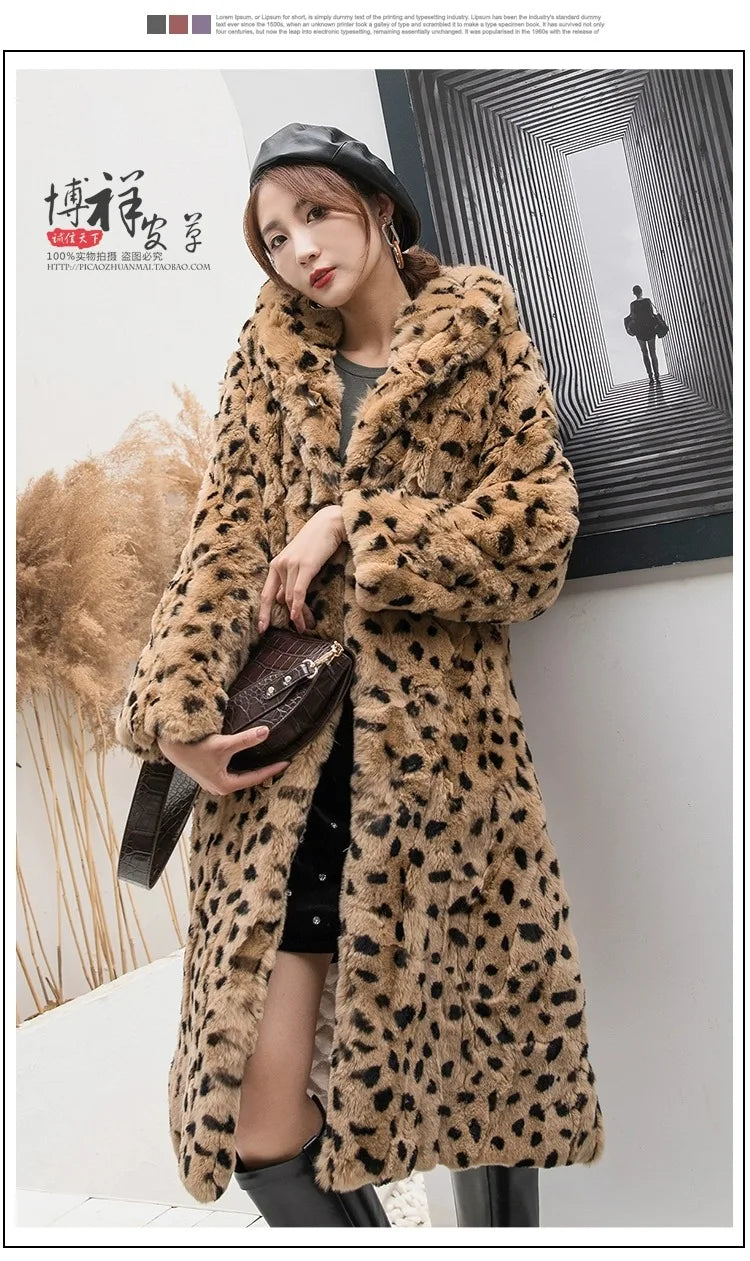 Abrigo Piel Conejo Mujer Capucha - Abrigo Real 110cm Largo Invierno
