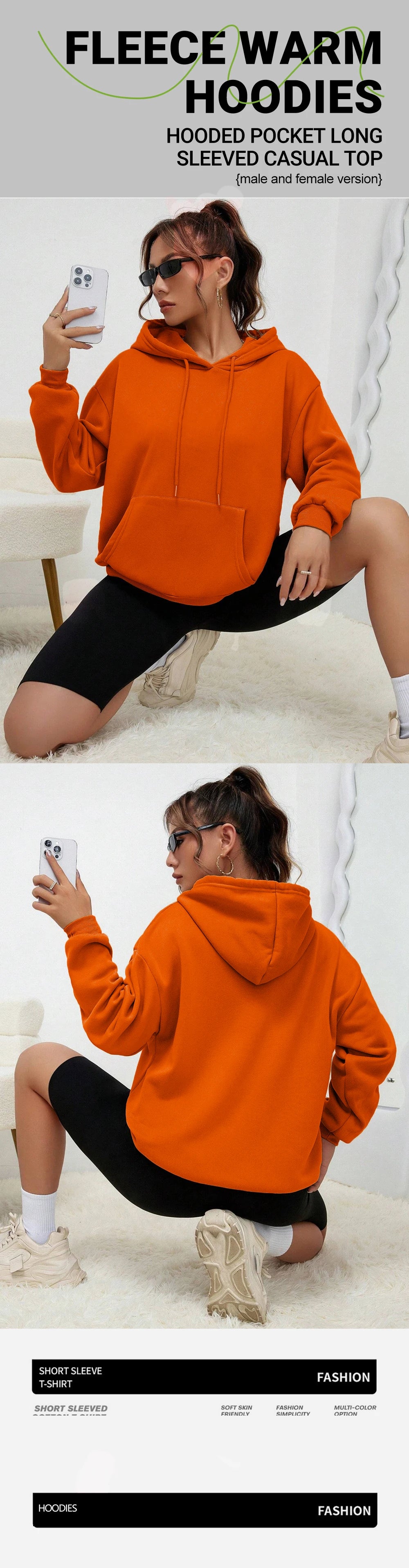 Sudadera Mujer Capucha Casual - Hoodie Letras Bolsillos Otoño Streetwear