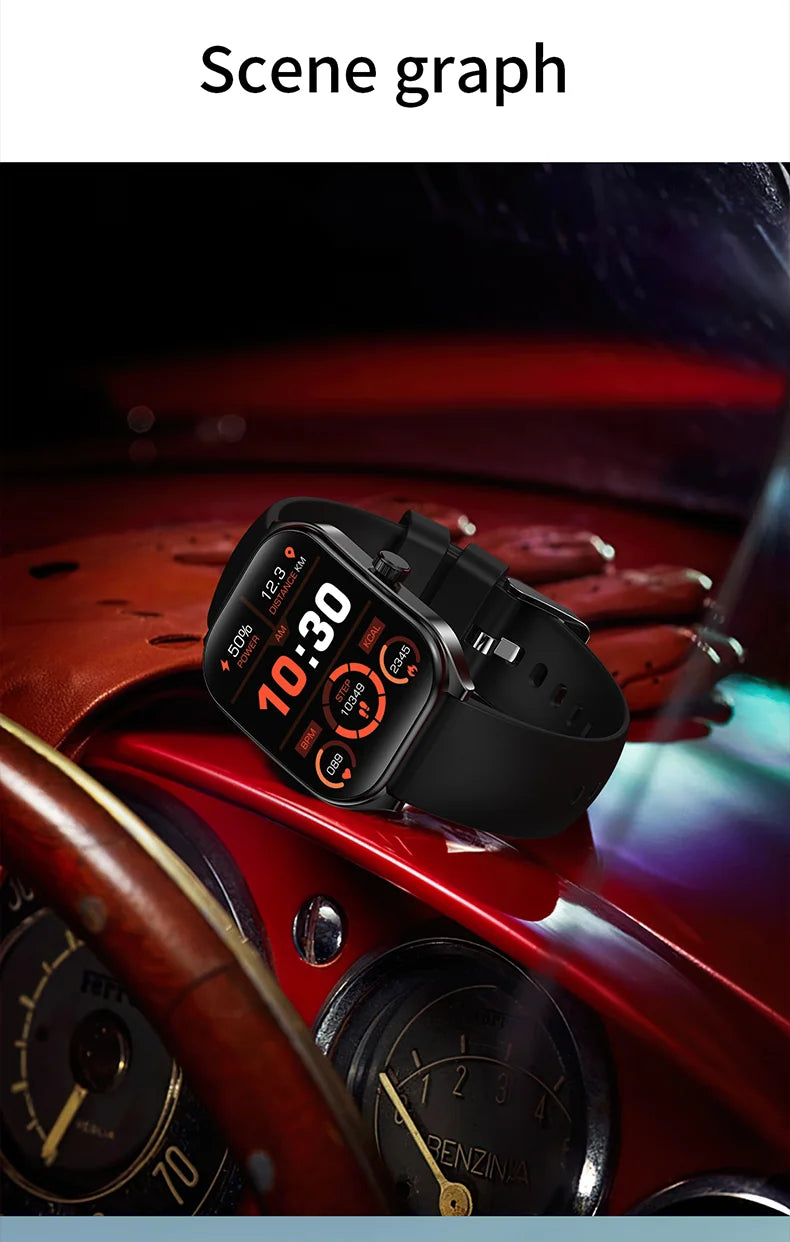 Smartwatch Hombre 2.01'' AMOLED Pantalla Curva - IP68 Bluetooth 5.3 Llamadas Asistente IA Fitness