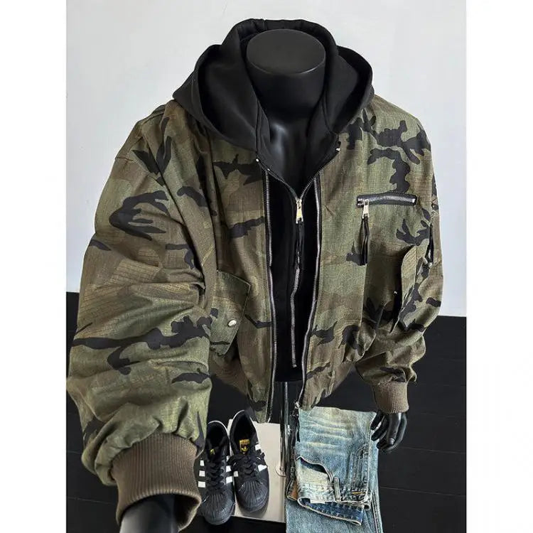 Chaqueta Bomber Camuflaje Americana Retro - Jacket Cortavientos Hombre