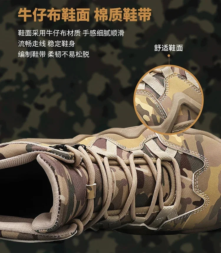 Botas Hombre Entrenamiento 2025 - High-Top Outdoor Antideslizantes Casual Platform Sneakers Designer Desert Camuflaje Tactical