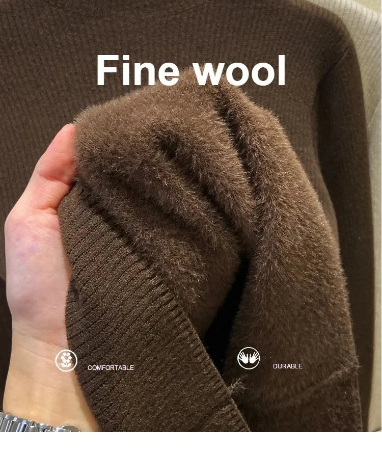 Suéter Cuello Alto Mujer Invierno - Jersey Terciopelo Forrado Cálido Elegante