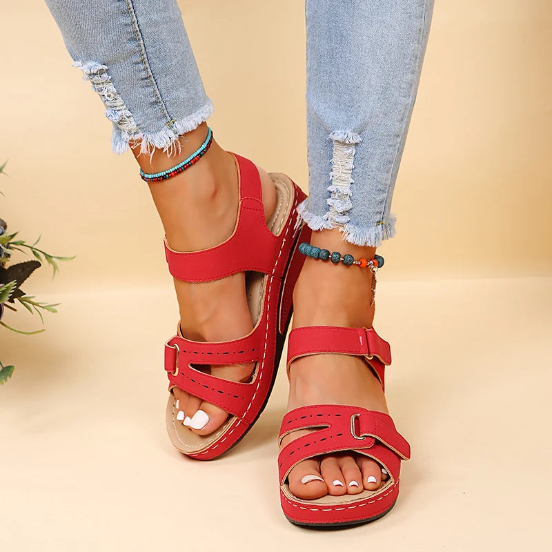 Sandalias Cuña Mujer Verano - Zapatos Plataforma Suela Suave Elegantes Tendencia