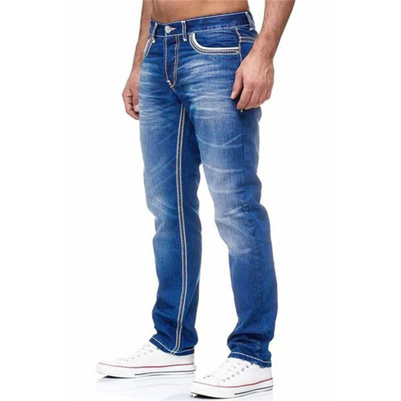 Vaqueros Negros Hombre Streetwear - Jeans Rectos Bolsillos Primavera Otoño Alta Calidad