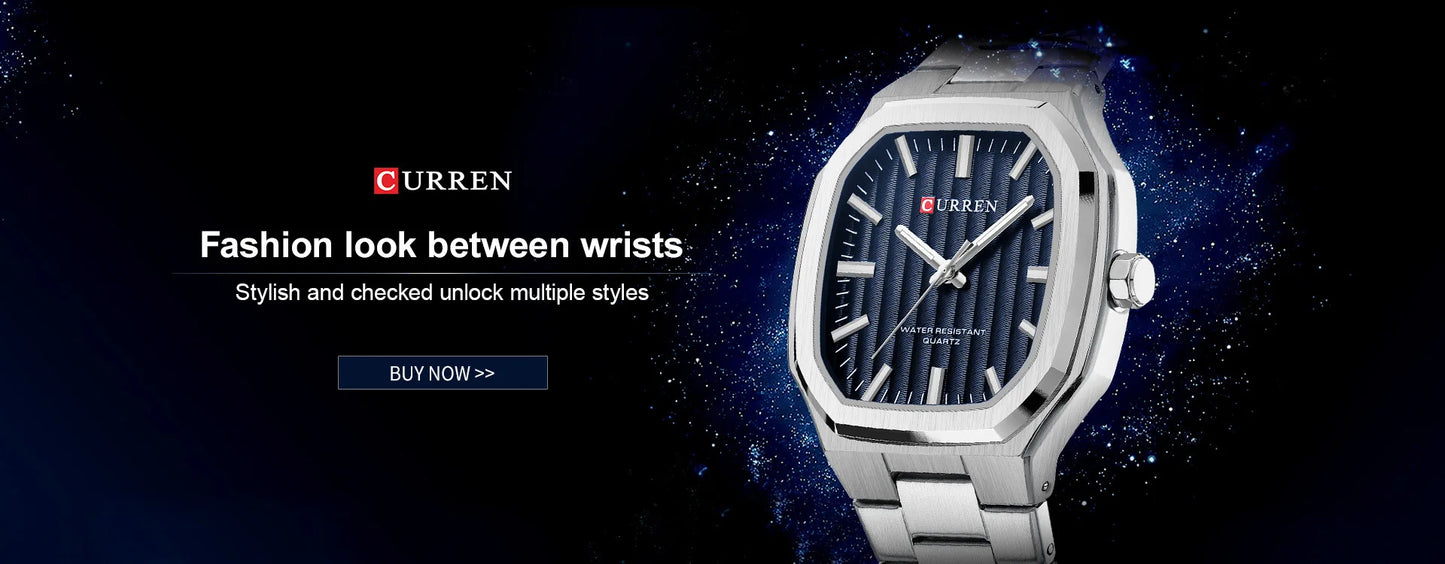 Reloj CURREN 8458 para Hombre - Cuarzo Business Resistente al Agua con Correa de Acero