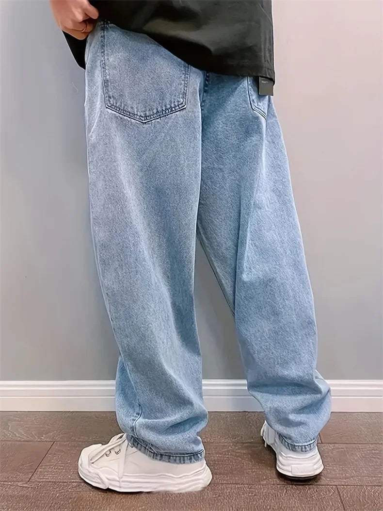 Jeans Baggy Hombre Casual Oversize - Pantalones Anchos Azul Y2K