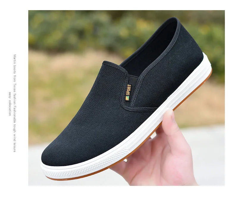 Sneakers Canvas Hombre Slip-On - Zapatillas Casual Vulcanizadas Ligeras Sin Cordones