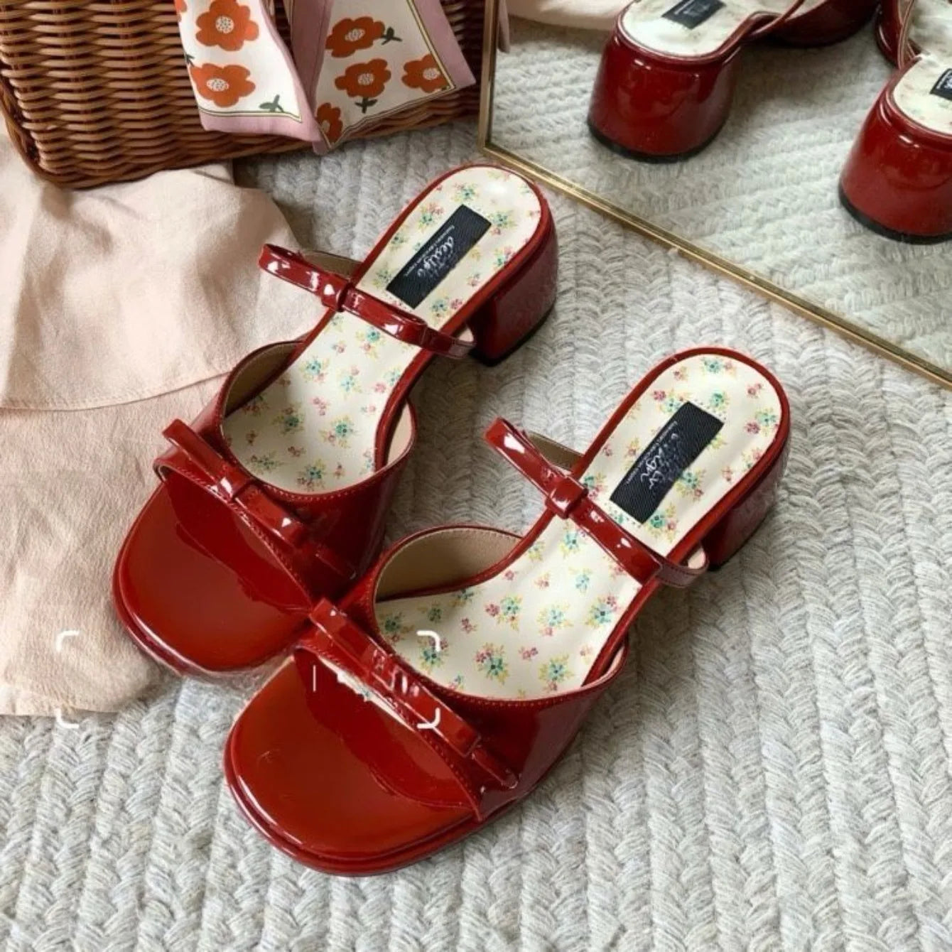 Sandalias Tacón Cuadrado Mujer Verano - Zapatos Elegantes Punta Cuadrada