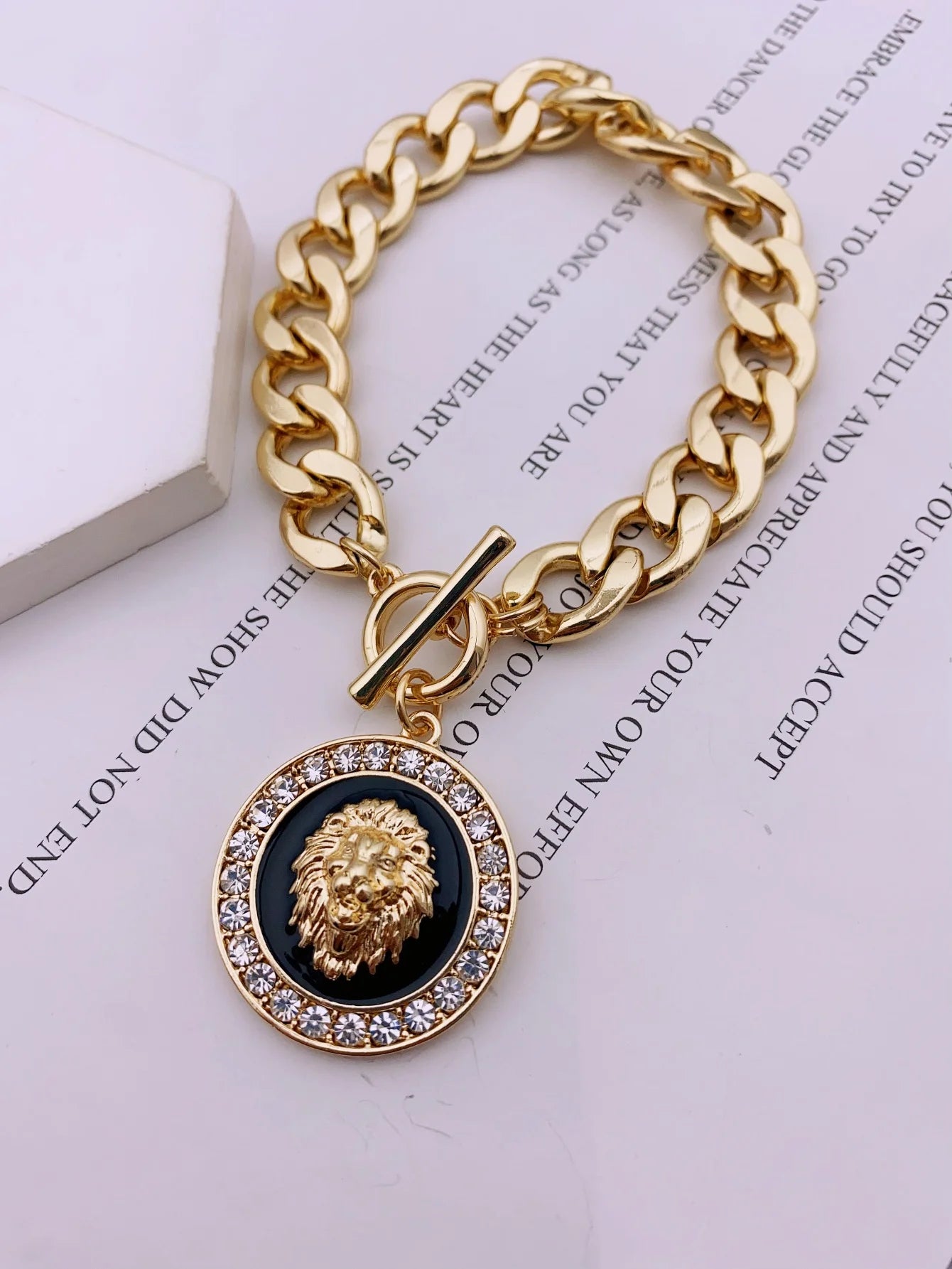 Pulsera Cabeza León Trenzada Unisex - Aleación Premium