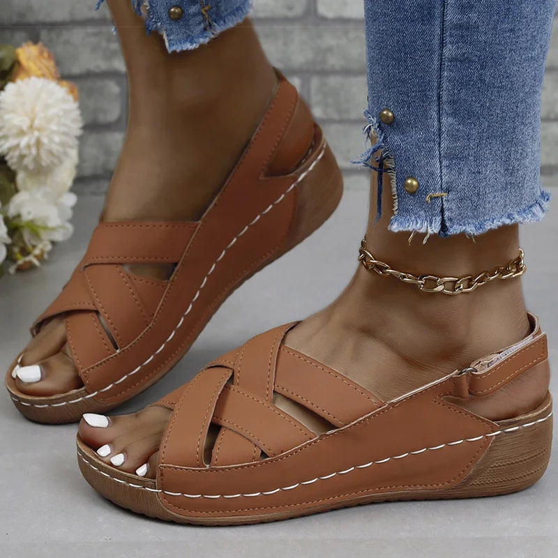 Sandalias Cuña Mujer Casual Verano - Zapatos Tacón Ligeros Cómodos