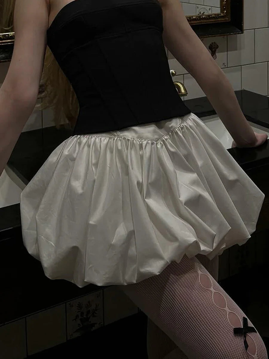 Falda Y2K Mujer Bubble Mini - Falda Globo Cintura Alta Fiesta 2000s