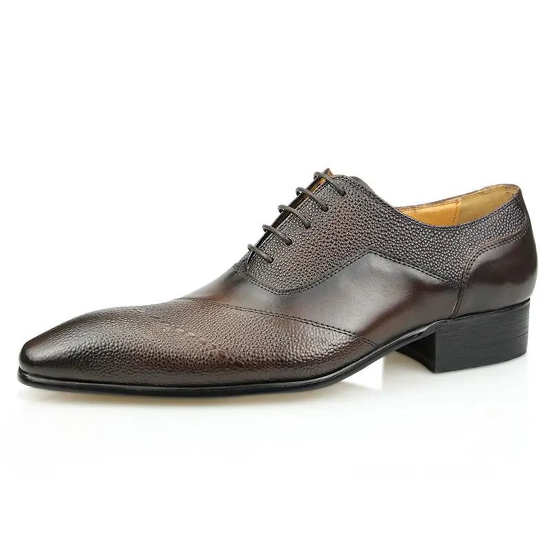 Zapatos Vestir Hombre Cuero Genuino - Oxford Formales Cap Toe Cómodos Clásicos Bota