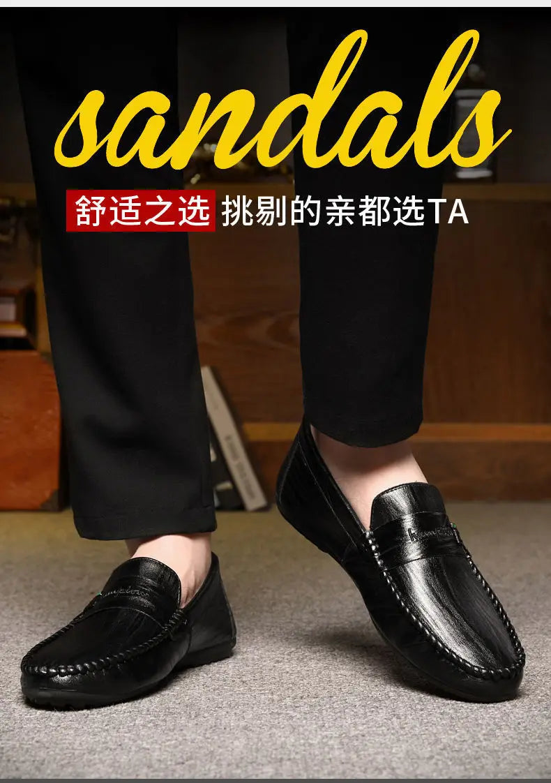 Mocasines Hombre Blancos Cuero - Vestir Casual Slip-On Primavera Otoño Designer