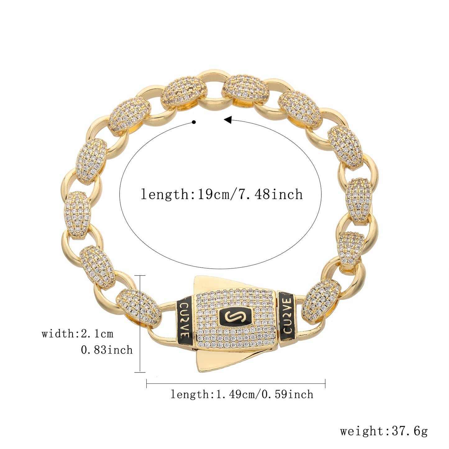 Pulsera Circonita Diamantes Mujer - Chapado Oro 14K Negocios Trendy