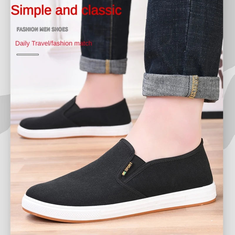 Sneakers Canvas Hombre Slip-On - Zapatillas Casual Vulcanizadas Ligeras Sin Cordones