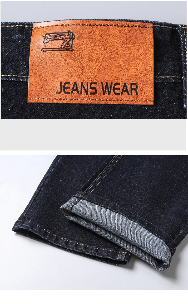 Vaqueros Hombre Business Stretch Slim - Jeans Casuales Clásicos Negro Azul