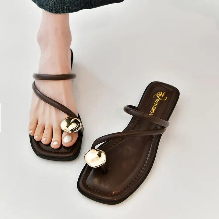 Sandalias Tacón Bajo Mujer 2025 - Zapatos Clip Toe Walking Verano Fashion