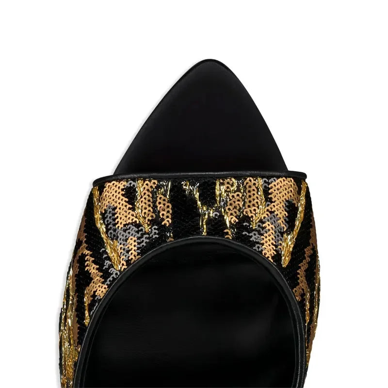 Sandalias Romanas Mujer Punta Pointed - Zapatos Tacón 10.5cm Metal Sexy Outdoor