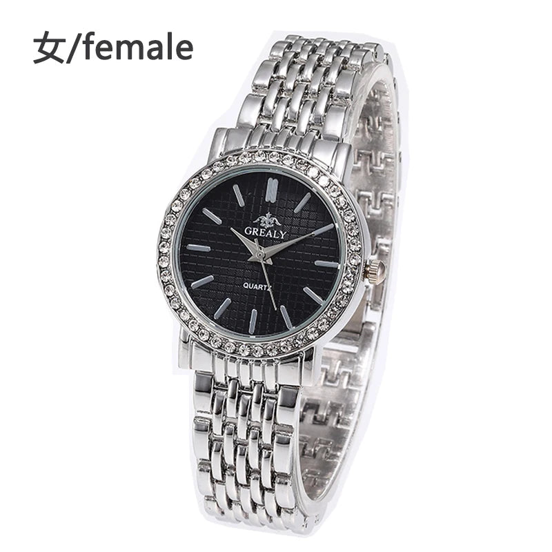 Reloj Pulsera Mujer Diamantes - Números Romanos Acero Pareja