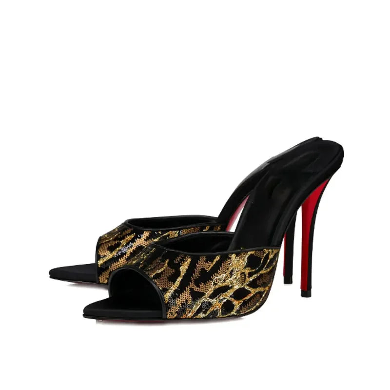 Sandalias Romanas Mujer Punta Pointed - Zapatos Tacón 10.5cm Metal Sexy Outdoor