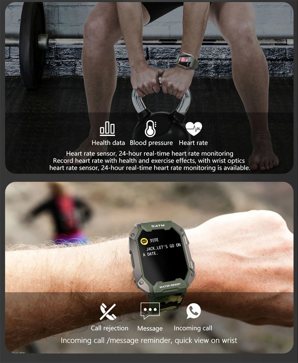 Smartwatch IP68 ATM Natación - Deportivo Outdoor Fitness Tracker Salud para Android iOS