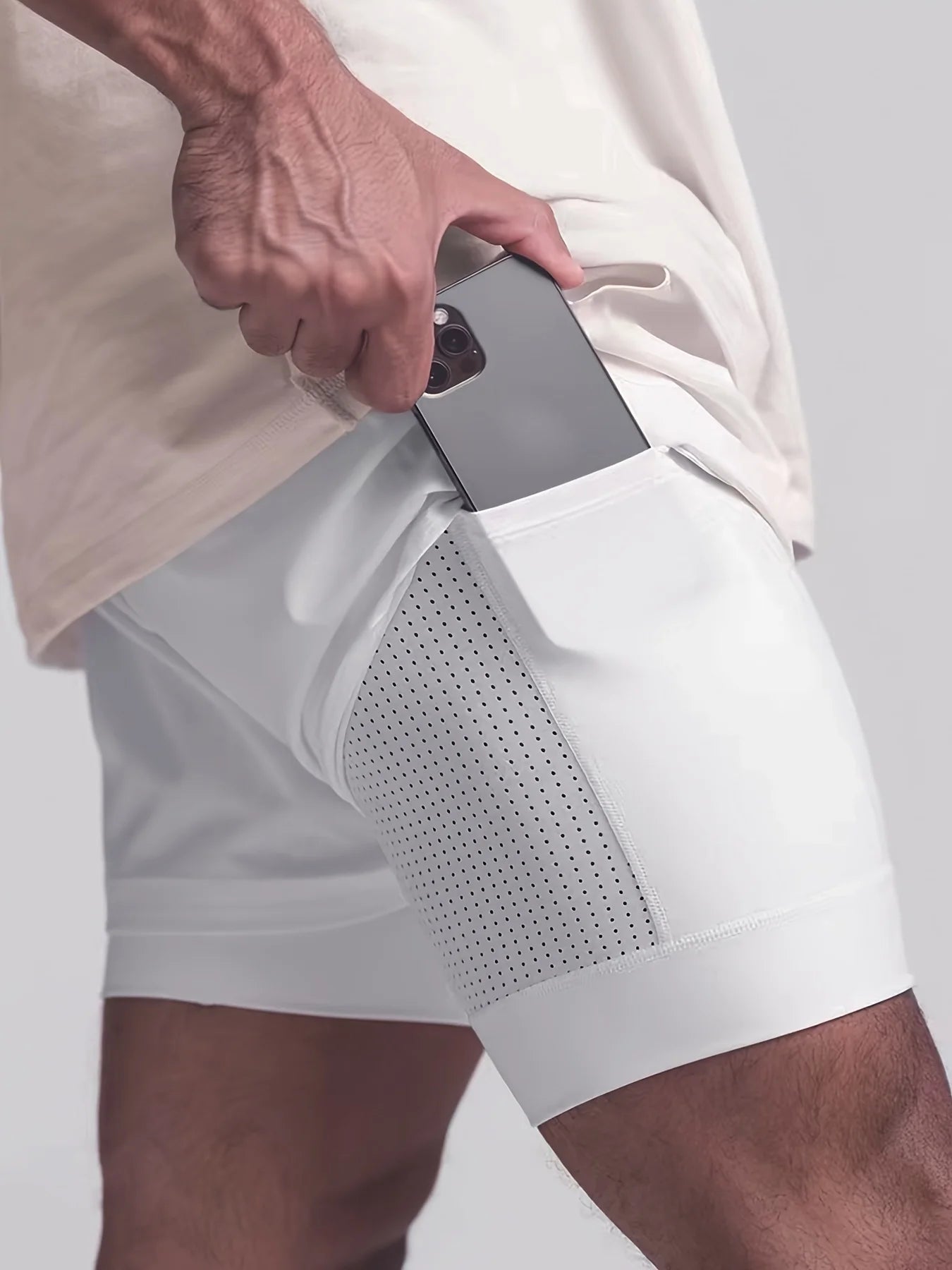 Shorts Deportivos Hombre Doble Capa - Pantalones Baloncesto Secado Rápido