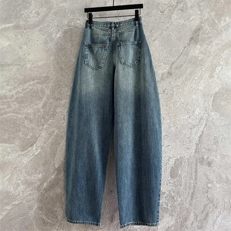 Jeans Rectos Mujer Algodón - Pantalón Denim Cintura Alta 2025
