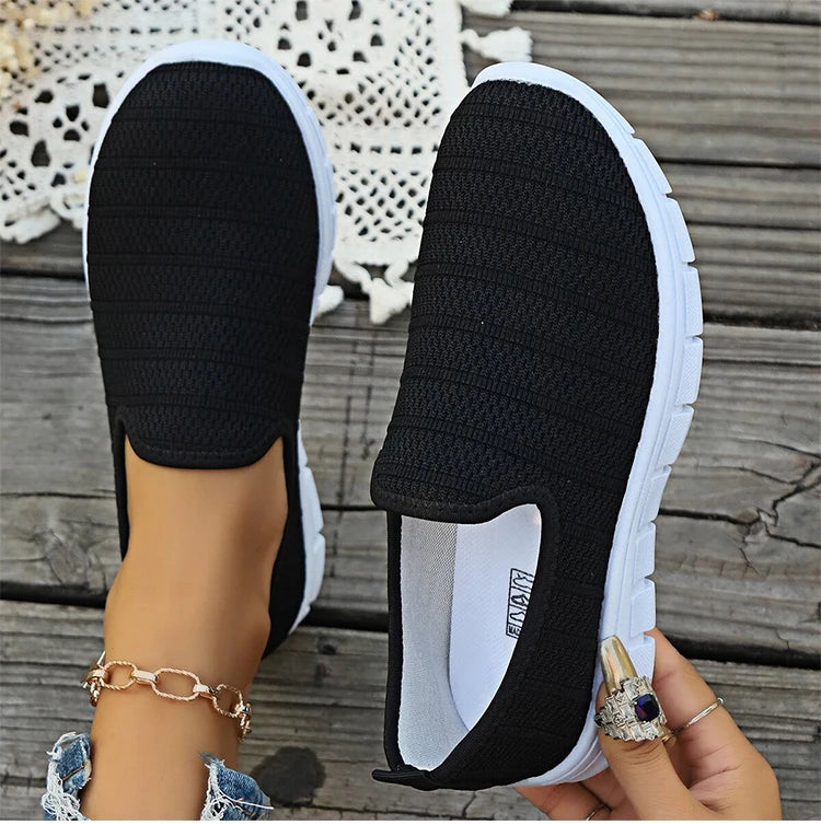 Sneakers Slip-On Mujer Blancos - Zapatillas Ligeras Sin Cordones Otoño