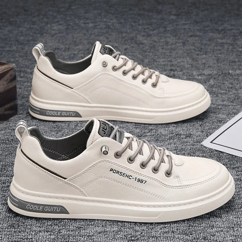 Sneakers Hombre Blancos Transpirables - Casual Fashion Conducción Walking Tennis Skate