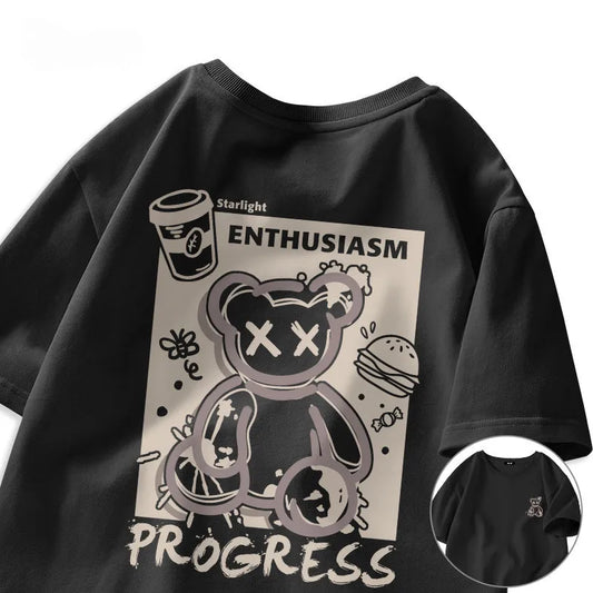 Camiseta Graffiti Street Bear Retro - Manga Corta Vintage