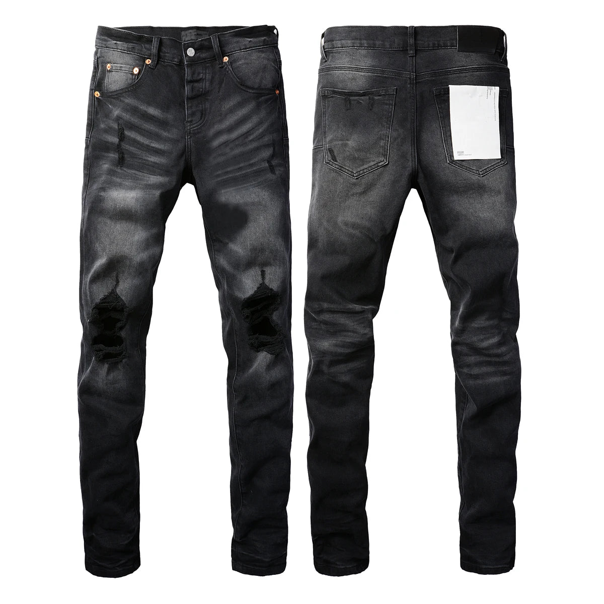 Vaqueros Hombre 2025 High Street Rotos - Jeans Skinny Desgastados Azul Cintura Baja Fashion