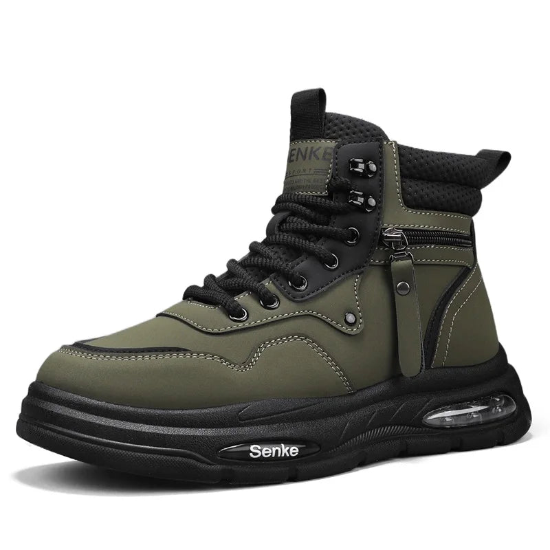 Botas Hombre Tobillo Invierno - Casual Cowboy Combat Tactical Motocicleta Cuero Chelsea Trabajo Outdoor Senderismo Luxury Designer