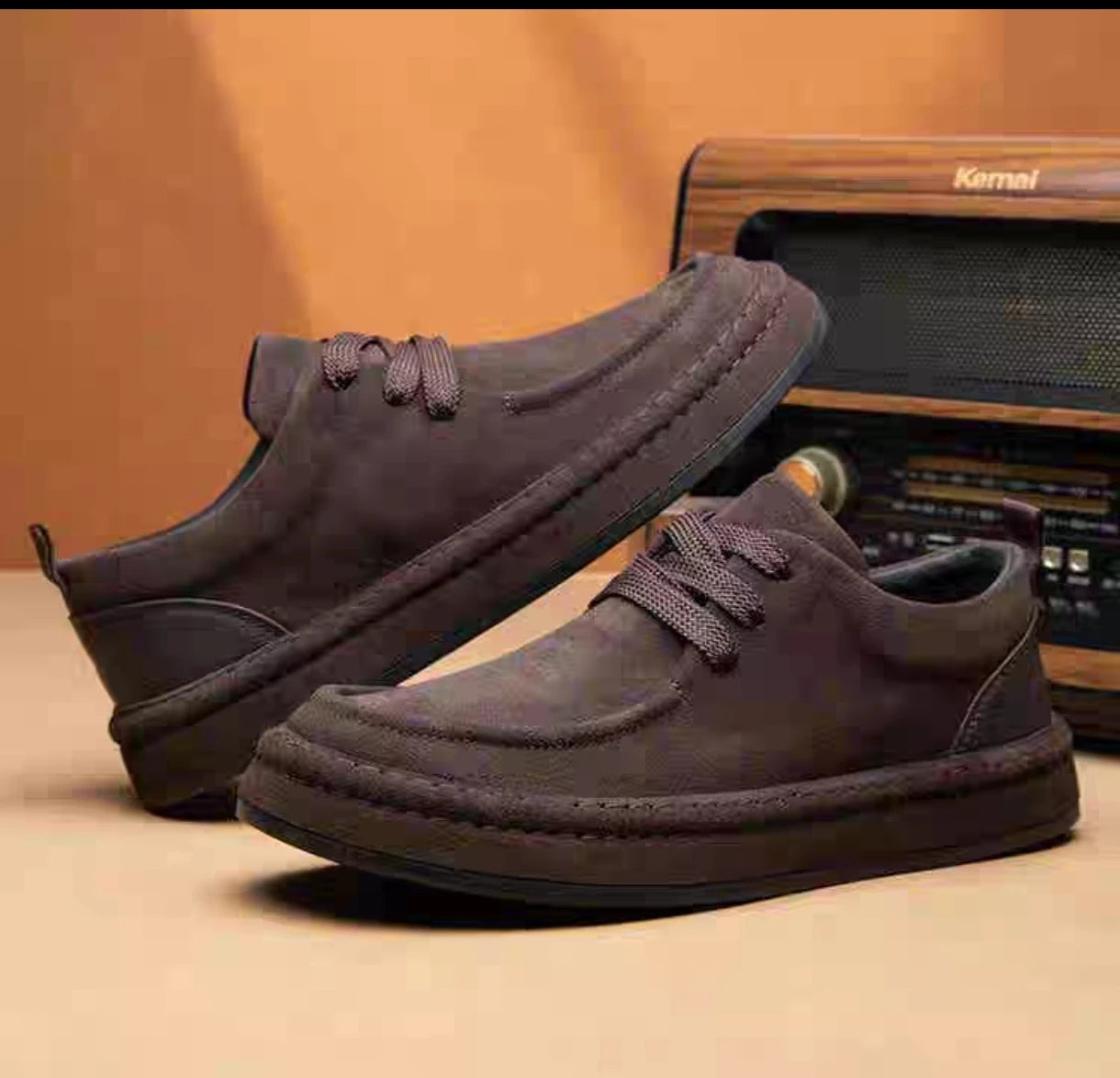 Mocasines Hombre Ante Marrón - Casual Fashion Walking Cómodos Uso Diario Duraderos