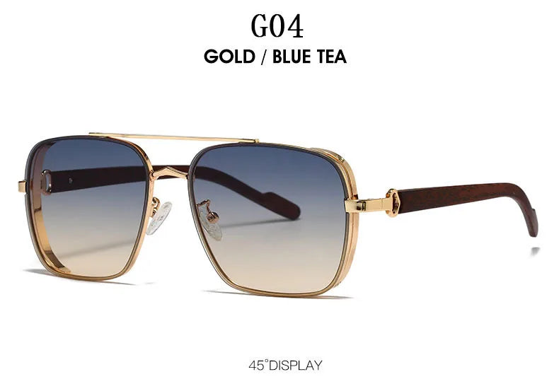 Gafas de Sol Hombre Cuadradas 2023 - Lentes Vintage Retro Steampunk Unisex