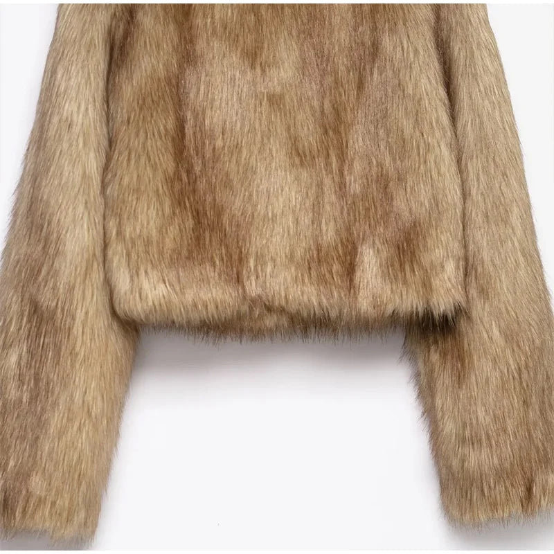 Chaqueta Piel Mujer Elegante - Chaqueta Cuello Alto Holgada 2025